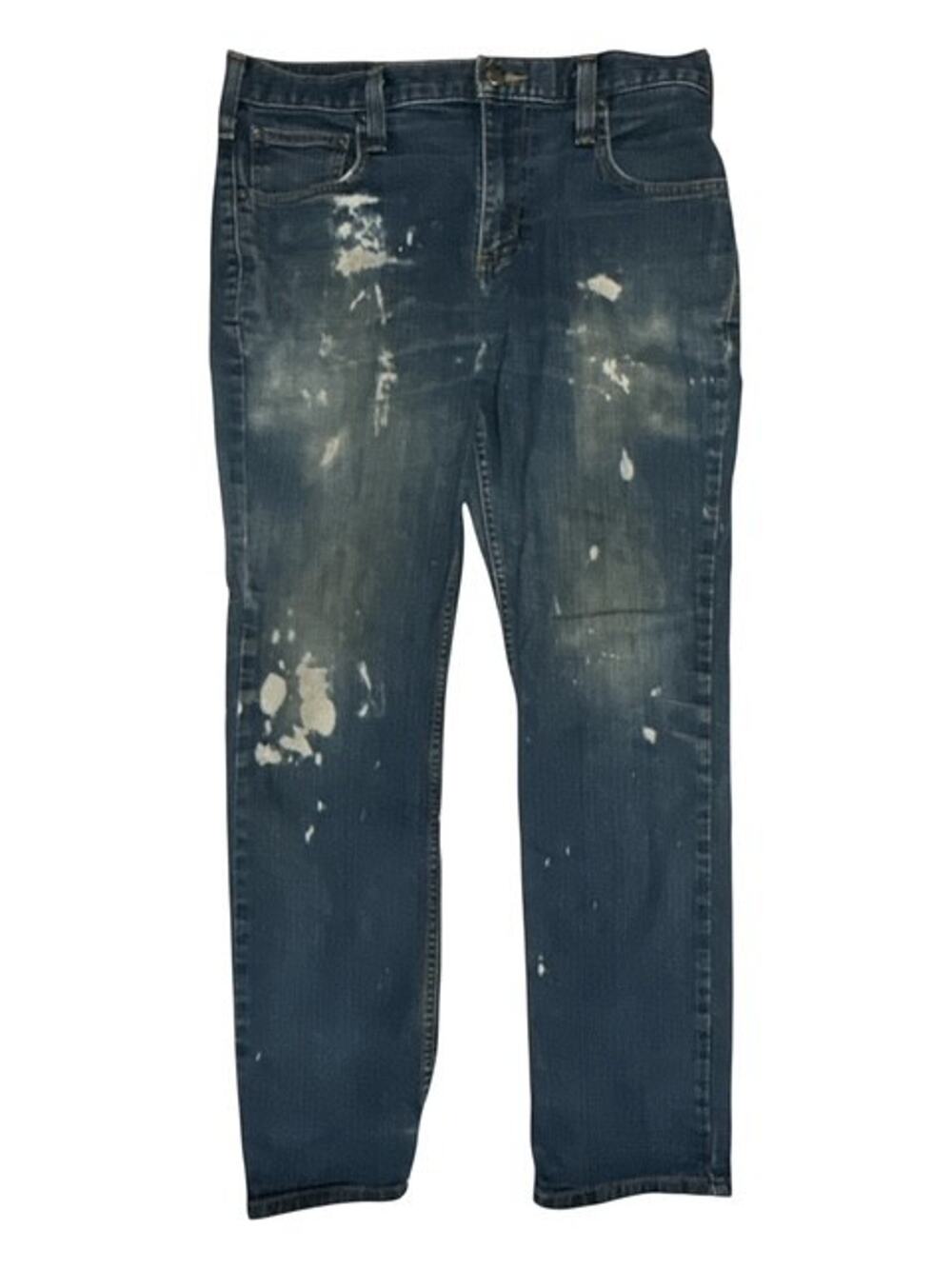 Carhartt Jeans Mens 31x30 Blue Denim Straight Fit Tapered Rugged Flex Distressed